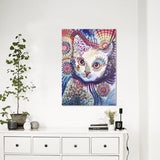 DIY 5D Colorful Cat Diamond Painting Cat Design Accessories Pet Clever 