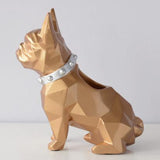 Dog Craft Pen Holder Decoration Home Decor Dogs Pet Clever Gold 
