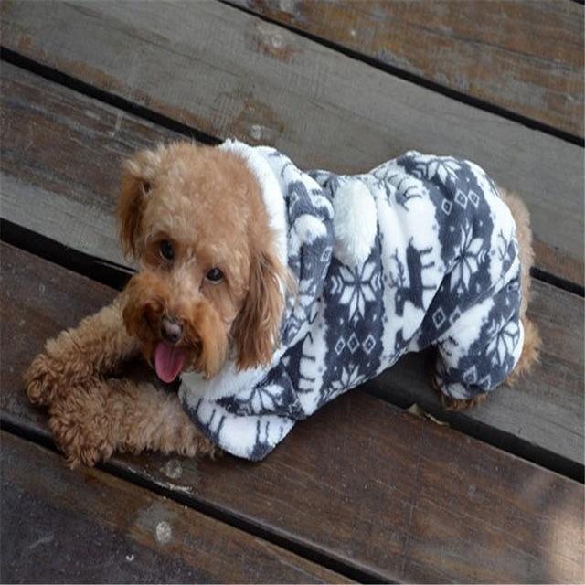 Dog Jumpsuit Hoodie Coat Dog Clothing Pet Clever Gray S 