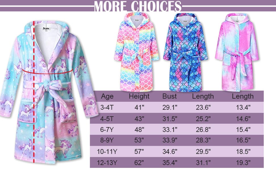 Dog Print Girls Bathrobes Kids Hooded Robes - Pet Clever