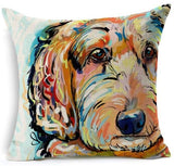 Dog Printed Linen Pillow Cover Dog Design Pillows Pet Clever A 