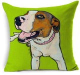 Dog Printed Linen Pillow Cover Dog Design Pillows Pet Clever T 