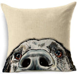 Dog Printed Linen Pillow Cover Dog Design Pillows Pet Clever E 