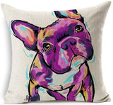 Dog Printed Linen Pillow Cover Dog Design Pillows Pet Clever M 