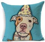 Dog Printed Linen Pillow Cover Dog Design Pillows Pet Clever F 