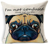 Dog Printed Linen Pillow Cover Dog Design Pillows Pet Clever P 