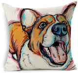 Dog Printed Linen Pillow Cover Dog Design Pillows Pet Clever O 