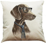 Dog Printed Linen Pillow Cover Dog Design Pillows Pet Clever R 