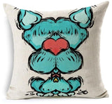 Dog Printed Linen Pillow Cover Dog Design Pillows Pet Clever S 