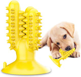 Dog Toothbrush Chew Toys Suction Cup Toothbrush Pet Clever Yellow 