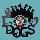 Dogs Vinyl Wall Clock Home Decor Dogs Pet Clever Default Title 