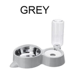 Double Bowl Automatic Pet Feeder Dog Bowls & Feeders Pet Clever Light Grey 