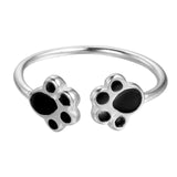 Double Paw Ring Cat Design Accessories Pet Clever Black 