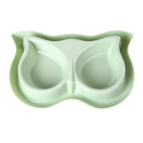 Double Split Cervical Pet Dish Cat Bowls & Fountains Pet Clever Green Plastic 