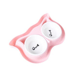 Double Split Cervical Pet Dish Cat Bowls & Fountains Pet Clever Pink Ceramic 