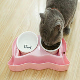 Double Split Cervical Pet Dish Cat Bowls & Fountains Pet Clever 