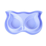Double Split Cervical Pet Dish Cat Bowls & Fountains Pet Clever Blue Plastic 