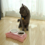 Double Split Cervical Pet Dish Cat Bowls & Fountains Pet Clever 