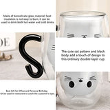 Double Wall Glass Tea Cup Cat Design Accessories Pet Clever 