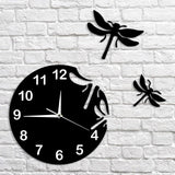 Dragonflies Wall Clock Abstract Animals 3D Dragonflies Hanging Wall Art Wall Clocks Other Pets Design Accessories Pet Clever 