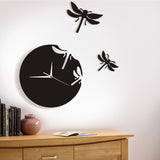 Dragonflies Wall Clock Abstract Animals 3D Dragonflies Hanging Wall Art Wall Clocks Other Pets Design Accessories Pet Clever 