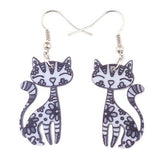 Drop Cat Dangle Earrings Cats Jewelry Pet Clever gray 
