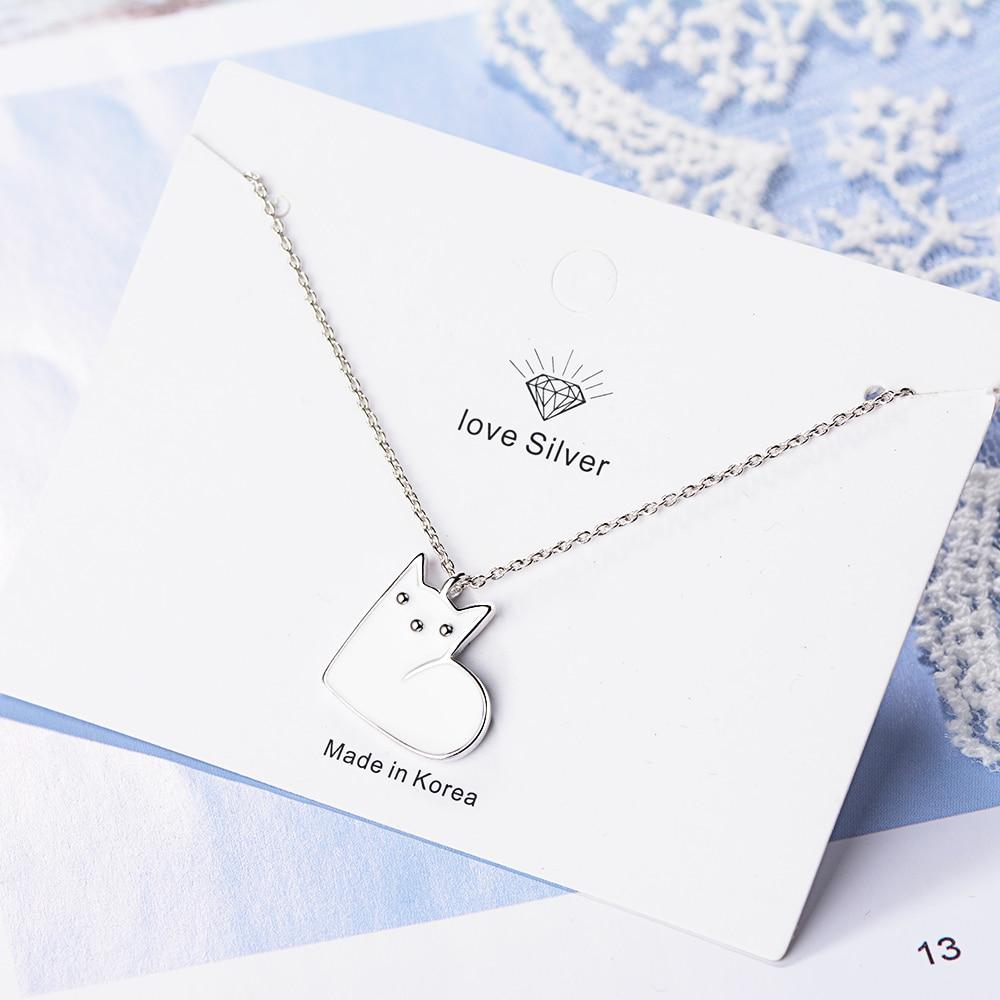 Drop Glaze Cute Cat Necklace Cat Design Accessories Pet Clever White 