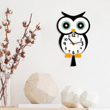 Eagle Owl Cute Cartoon Animal Design Print Wall Clock Colorful Baby Owl Quiet Wall Watch Other Pets Design Accessories Pet Clever 