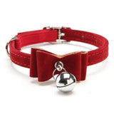 Elastic Bow with Bell Pet Collar Artist Collars & Harnesses Pet Clever Red 