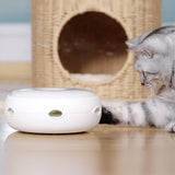 Electric Cat Teaser Disc with Feather Cat Toys Pet Clever 