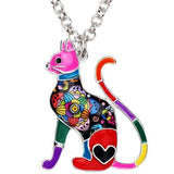 Elegant Floral Design Cat Shaped Necklace Cat Design Accessories Pet Clever Red 