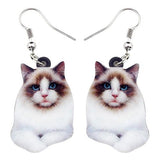 Elegant Siamese Cat Earrings Cat Design Accessories Pet Clever 