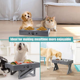 Elevated Dog Bowls Adjustable Raised Dog Bowl Cat Bowls & Fountains Pet Clever 