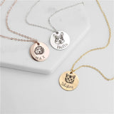 Engraved Disc Pet Necklace Pendant Necklaces Pet Clever Gold 