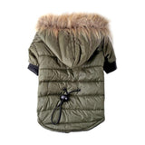 Fantastic Pet Coat Winter with Soft Fur Hood Clothes Pet Clever Green XS 