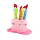 Fashion 3D Birthday Cake with Candles Pet Hat Hats Pet Clever Pink 