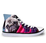 Fashionable High Top Women 3D Dog Print Shoes Dog Design Footwear Pet Clever 7 