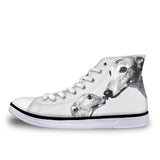 Fashionable High Top Women 3D Dog Print Shoes Dog Design Footwear Pet Clever 