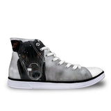 Fashionable High Top Women 3D Dog Print Shoes Dog Design Footwear Pet Clever 3 