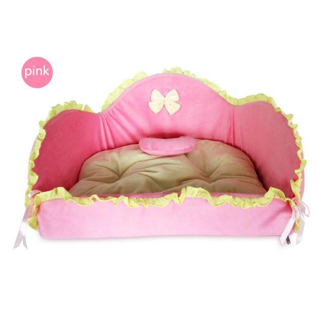 Fashionable Princess Style Sofa House Bed Cat Beds & Baskets Pet Clever Pink 