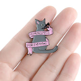 Feminism Is For Everyone Cat Pin Cat Design Accessories Pet Clever 