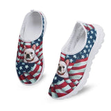 Flag Frenchie Flats: American Flag French Bulldog Casual Slip-Ons Pet Clever Style A 35 