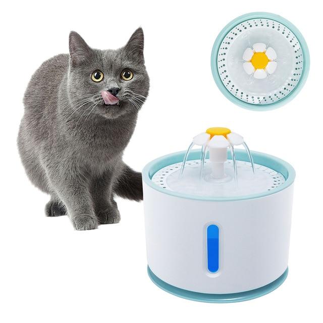 Flower Design Pet Automatic Water Feeder Dog Bowls & Feeders Pet Clever blue 
