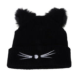 Fluffy Cat Ears Women Hat Knitted Warm Winter Beanie Fluffy Cat Ears Women Hat Knitted Warm Winter Beanie Pet Clever 