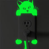 Fluorescent Cat Wall Sticker Cat Design Accessories Pet Clever 