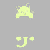 Fluorescent Cat Wall Sticker Cat Design Accessories Pet Clever A 