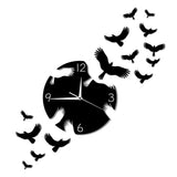 Flying Swallows Decorative Wall Art Hanging Clock Watch Flock of Birds Flew Away Wall Clock Other Pets Design Accessories Pet Clever 