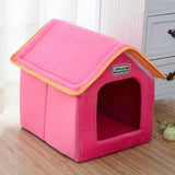Foldable Bed With Mat Pet House Dog Beds & Blankets Pet Clever Pink S 