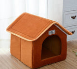 Foldable Bed With Mat Pet House Dog Beds & Blankets Pet Clever Brown S 