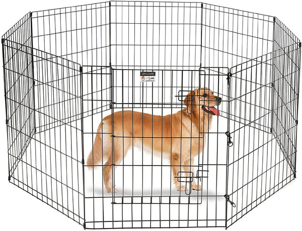 Foldable Metal Pet Exercise Playpen Indoor/Outdoor Enclosure with Gate ...